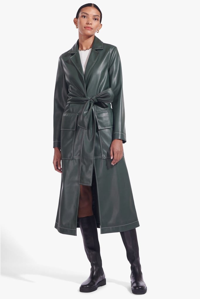 Staud Ashley Coat in Cypress Vegan Leather