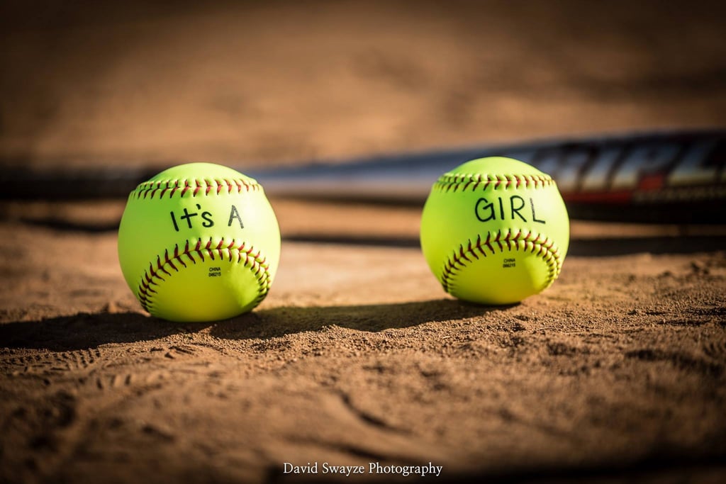 Baseball Gender-Reveal Baby Announcement