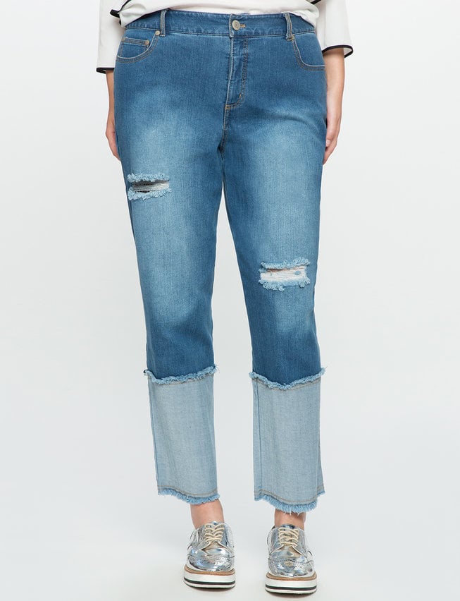 Eloquii Cropped Distressed Jeans