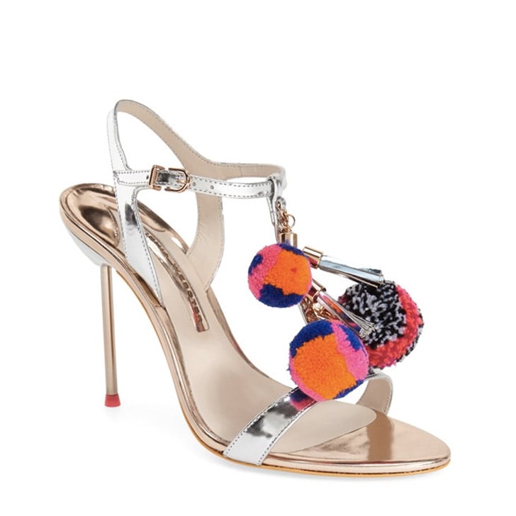Sophia Webster Silver Pom Pom Sandal  ($650)