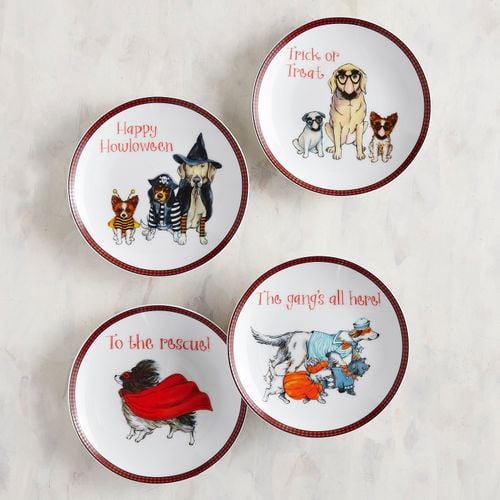 Halloween Dogs Appetizer Plate Set