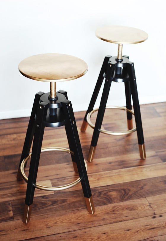 Gold and Black Stools