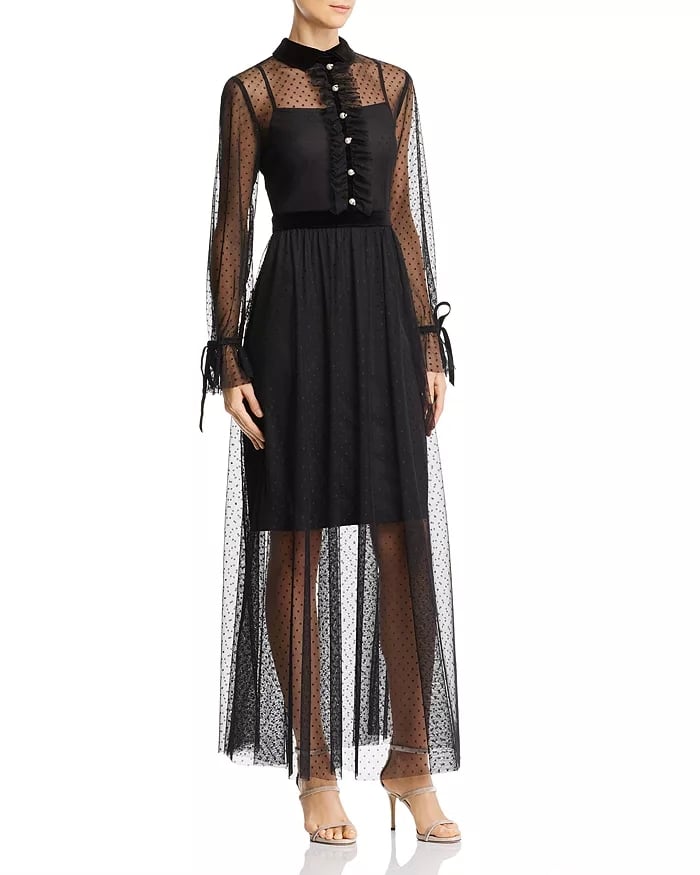 betsey johnson polka dot maxi dress