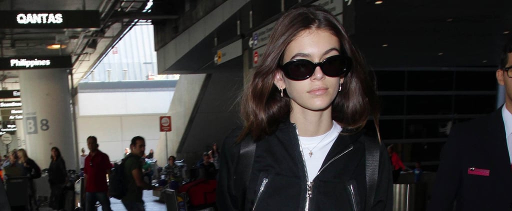 Kaia Gerber Wearing Plaid Pants