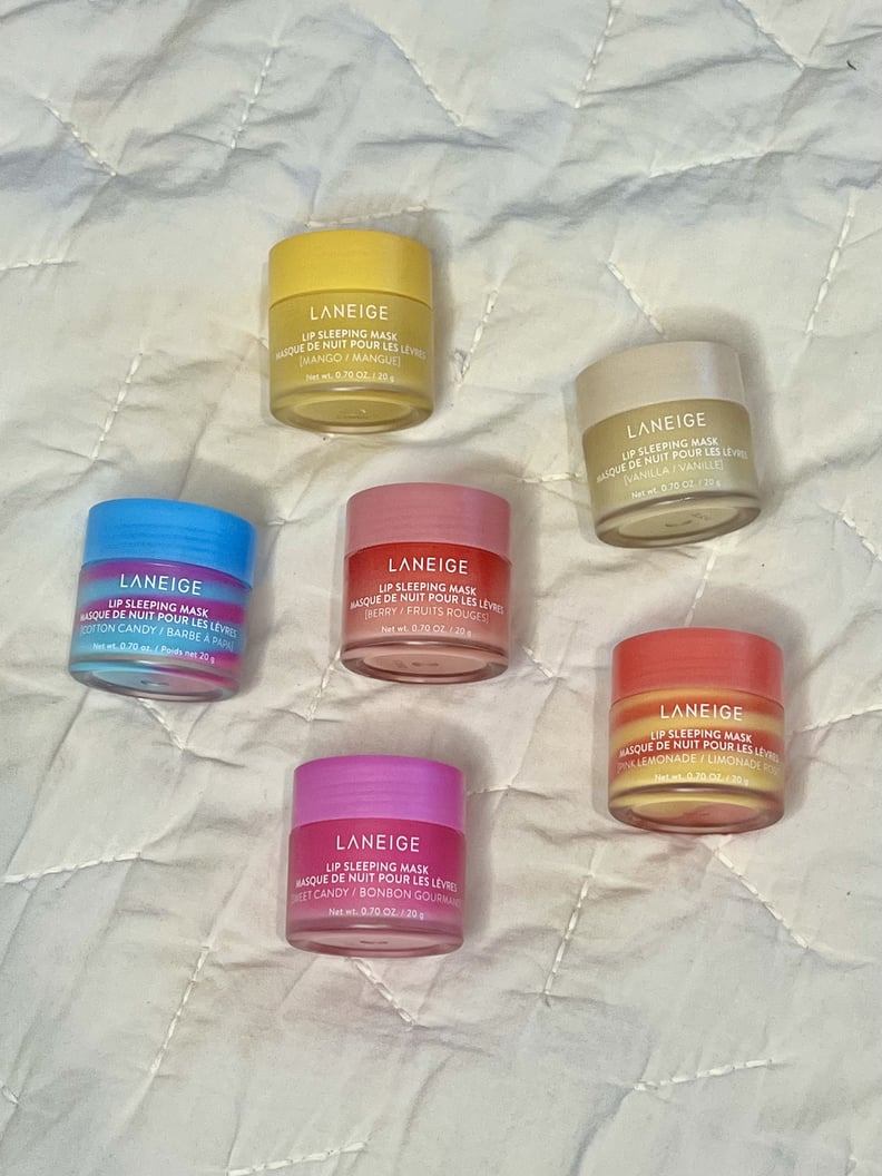 Laneige Sleeping Lip Mask comes in a variety of flavors, including Berry, Vanilla, Pink Lemonade, Marshmallow, Sweet Candy, and Mango.
