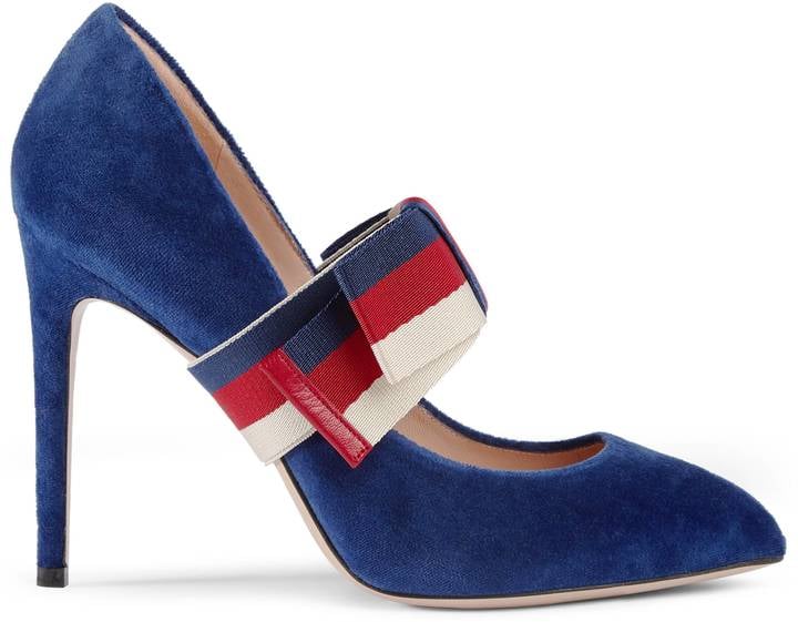 Gucci Velvet Pump Millie Bobby Brown Gucci Heels POPSUGAR Fashion