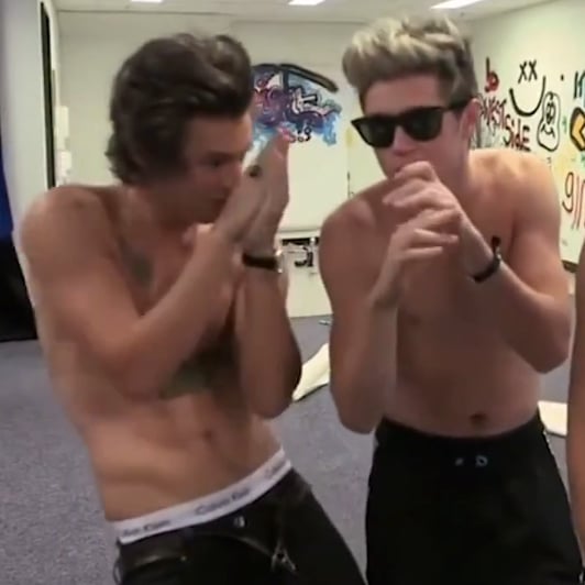 Harry Styles and One Direction Guys Shirtless in Music Video