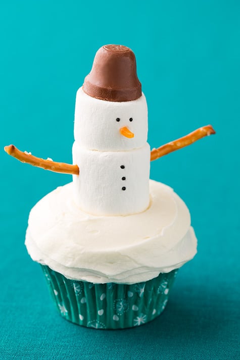 Marshmallow Snowman Cupcakes