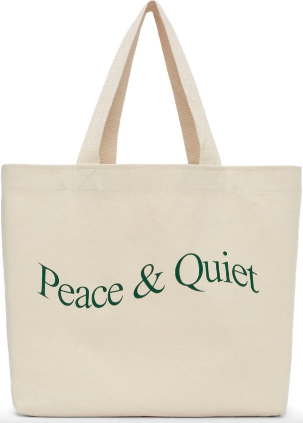 Museum of Peace & Quiet Beige Wordmark Tote