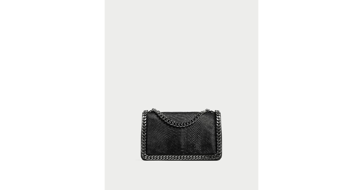 zara crossbody bag with embossed chain review
