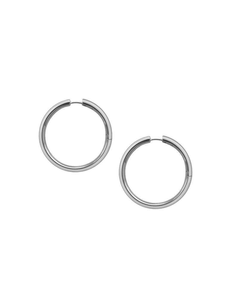 Laura Lombardi Silver Large Seamless Hoops