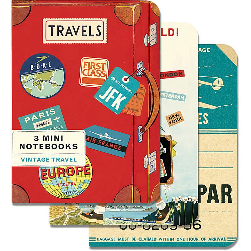 Cavallini Vintage Travel Journals — Set of 3 ($12)