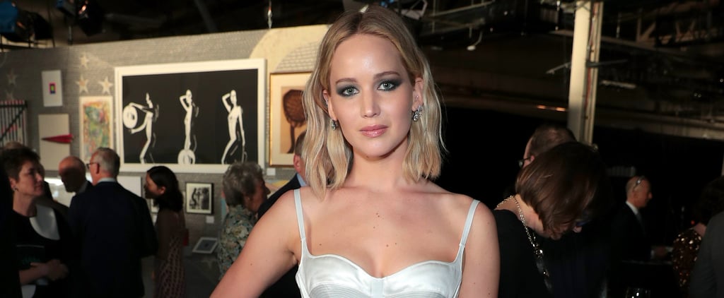 Jennifer Lawrence's Sexy White Slip Dress
