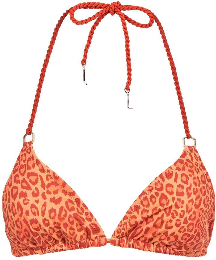 Lazul Leopard Print Triangle Bikini Top