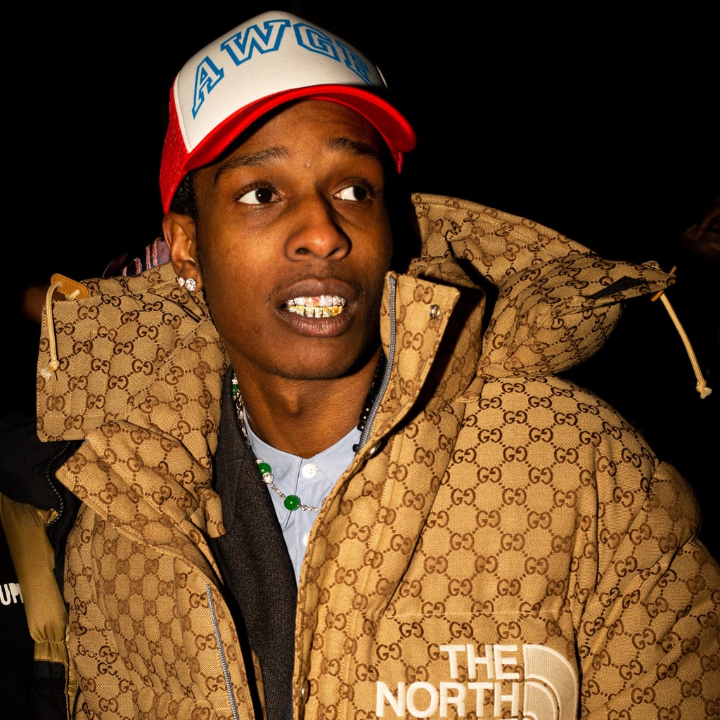 A Ap Rocky Wearing The Coveted Gucci X The North Face Puffer Popsugar Fashion