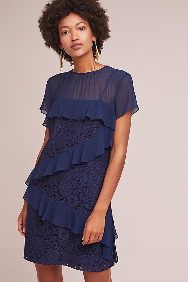 Donna Morgan Ruffled Tunic Lace Dress