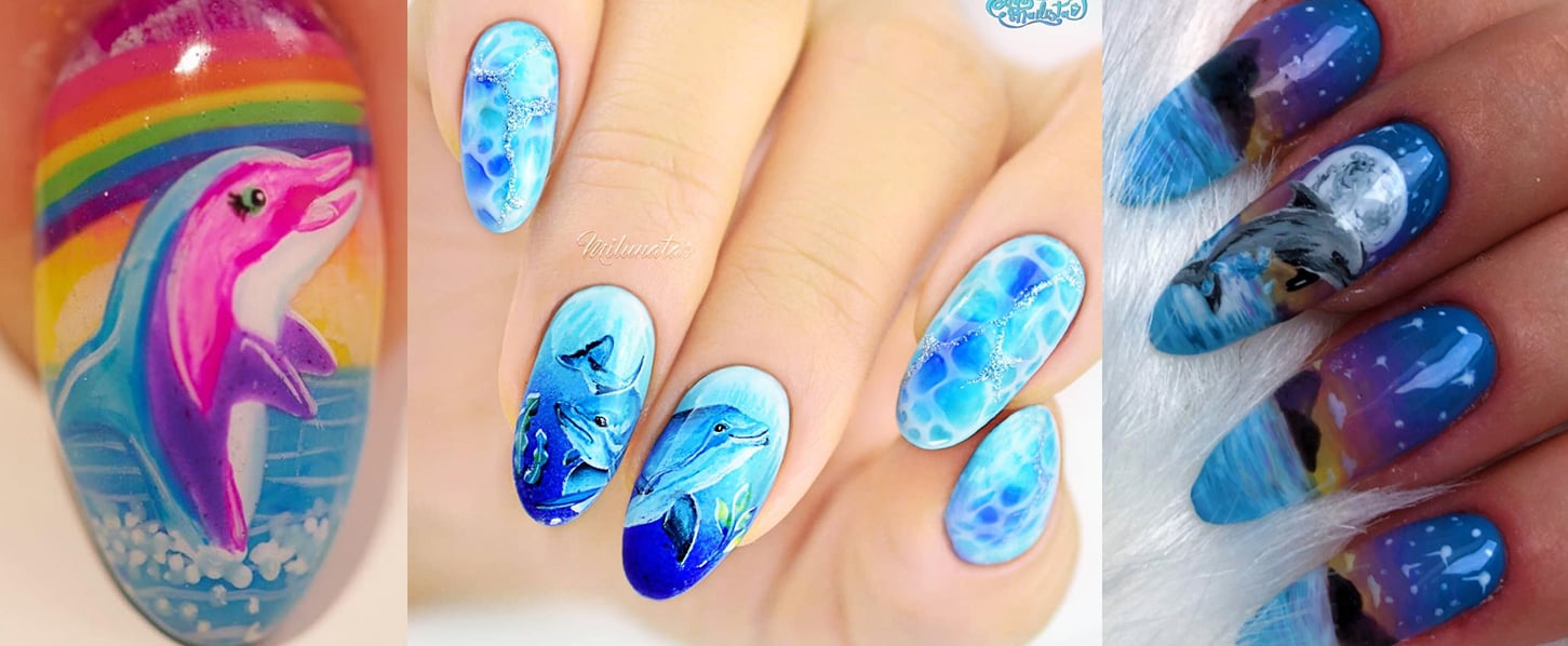 1. Dolphin nail art designs for toes - wide 3