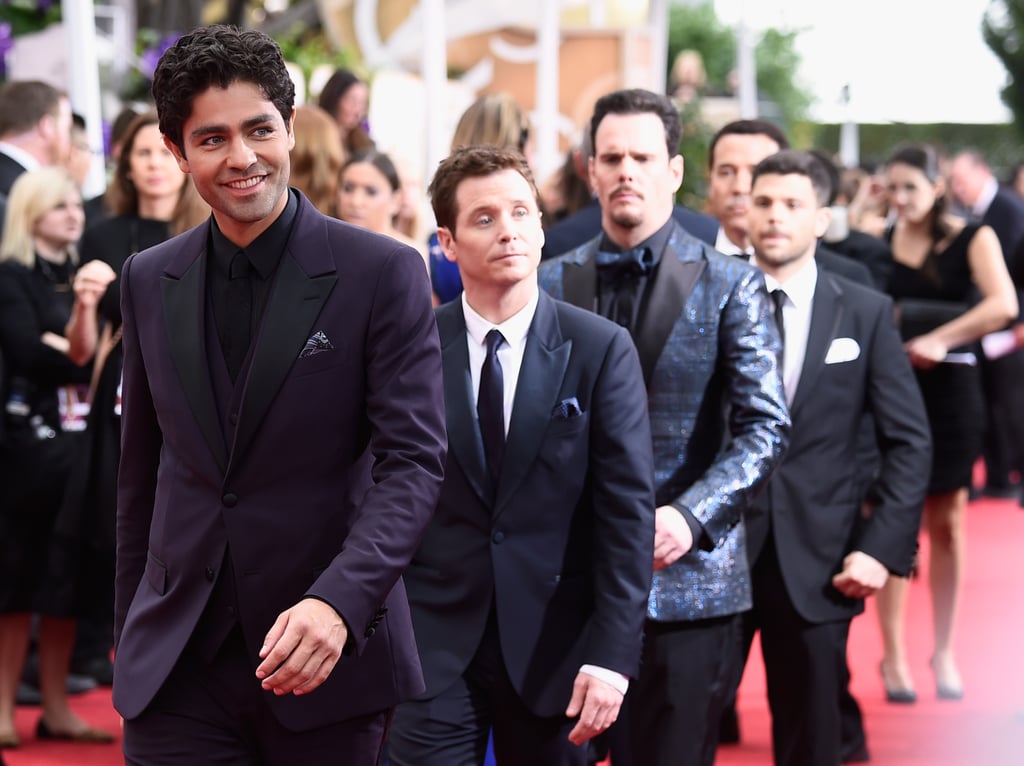 The boys filed down the Golden Globes carpet.