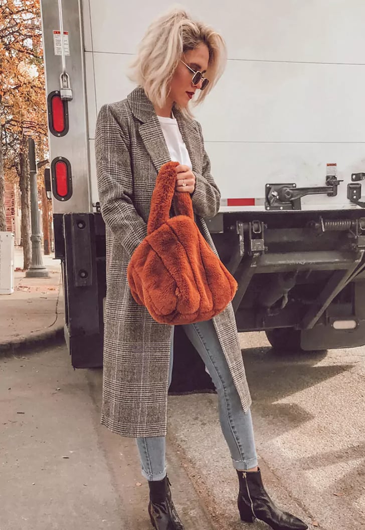 Longline Plaid Coat | Selena Gomez Coats | POPSUGAR Fashion Photo 4