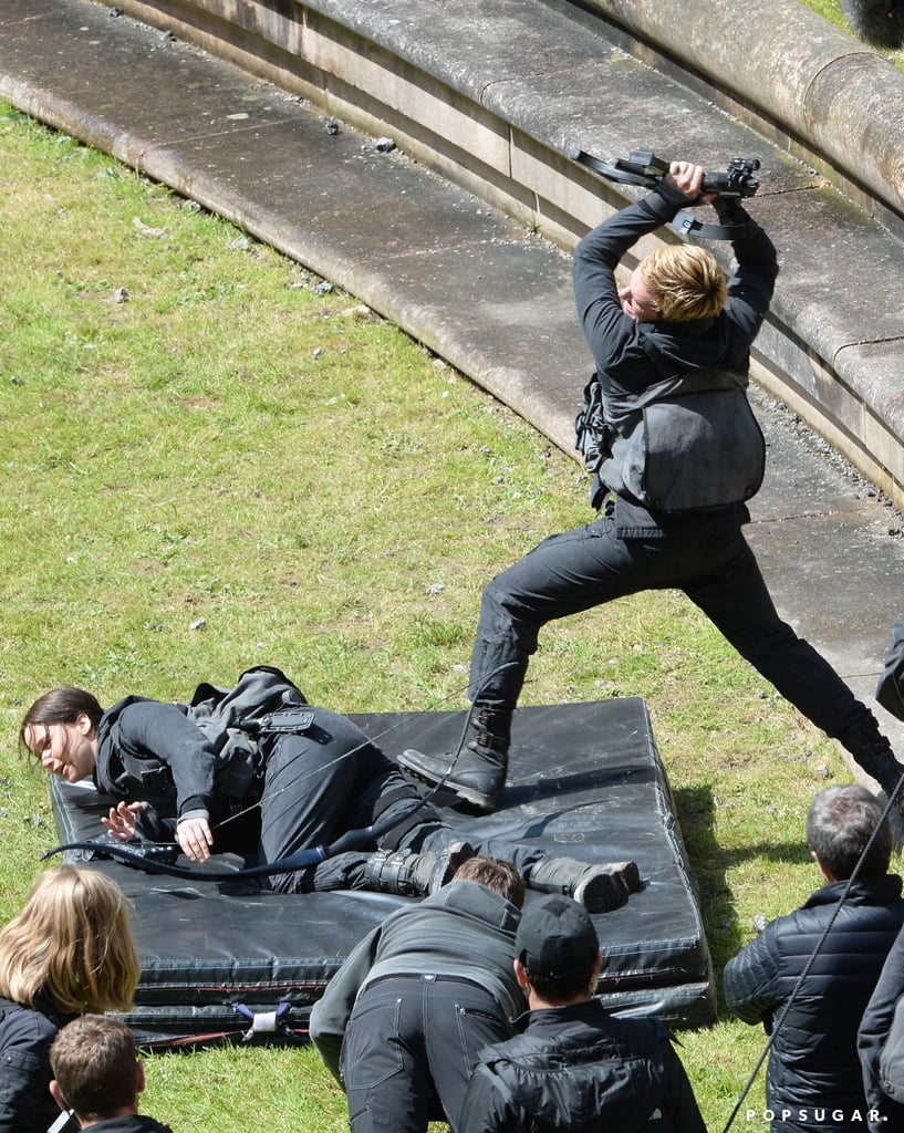 Josh and Jennifer filmed a dramatic scene.