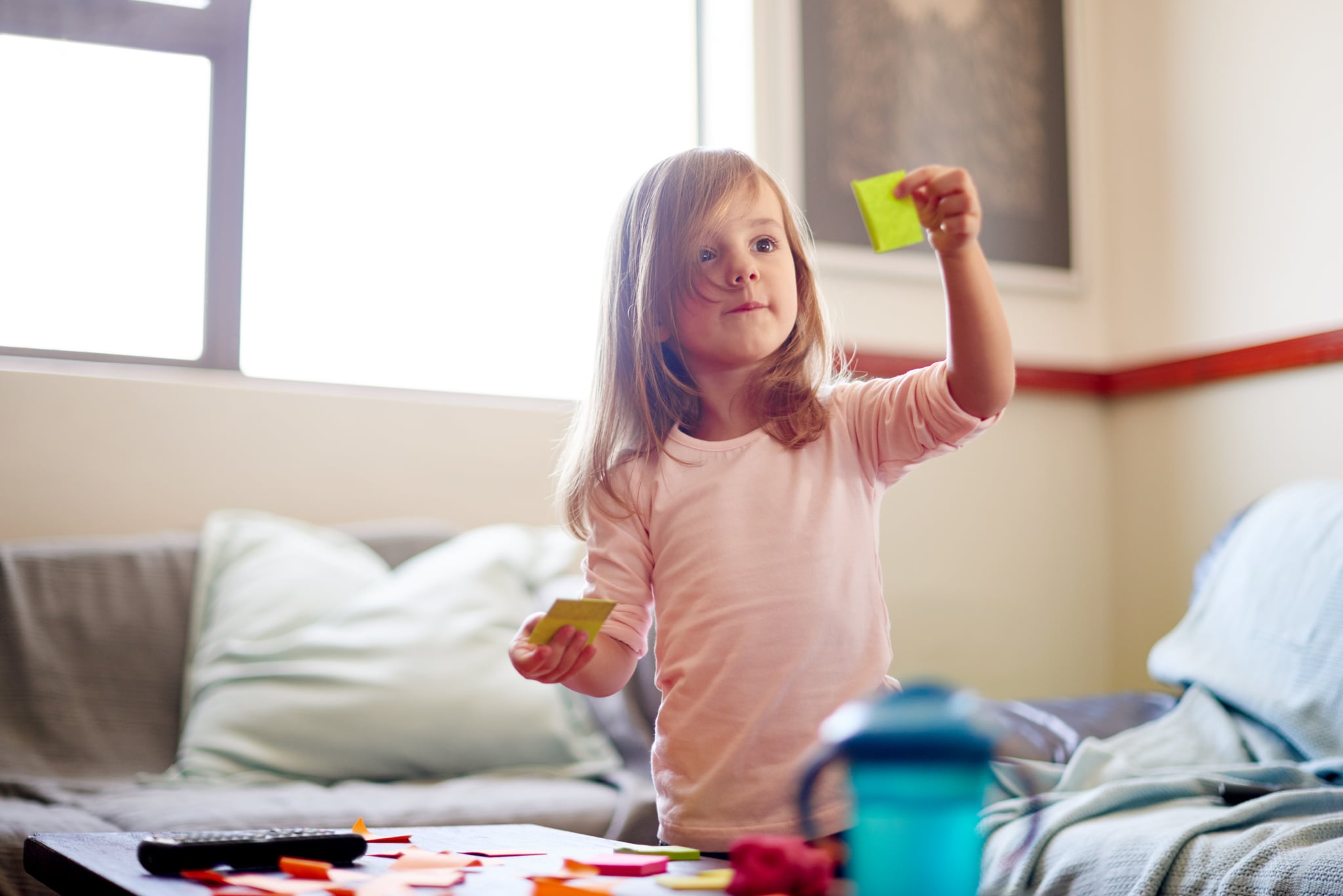 Shot of a little girl playing with sticky notes at homehttp://195.154.178.81/DATA/i_collage/pu/shoots/797389.jpg