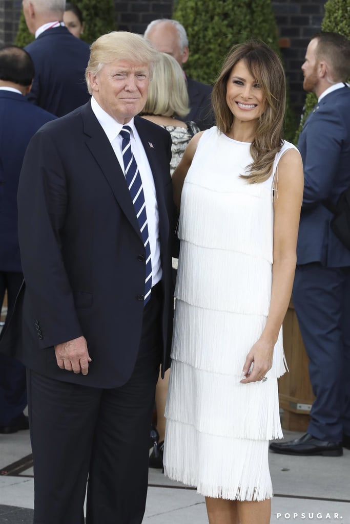 Melania Trump White Flapper Dress G20 Summit 2017