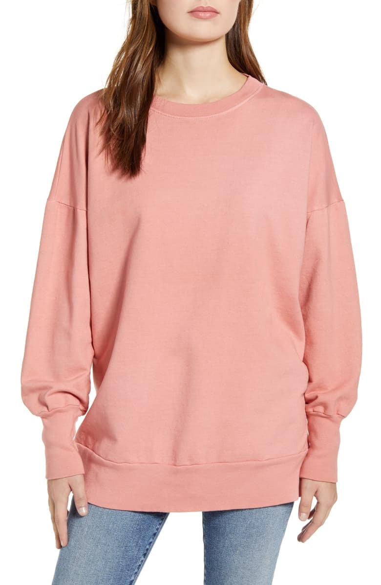 Caslon Side Slit Cotton Sweatshirt