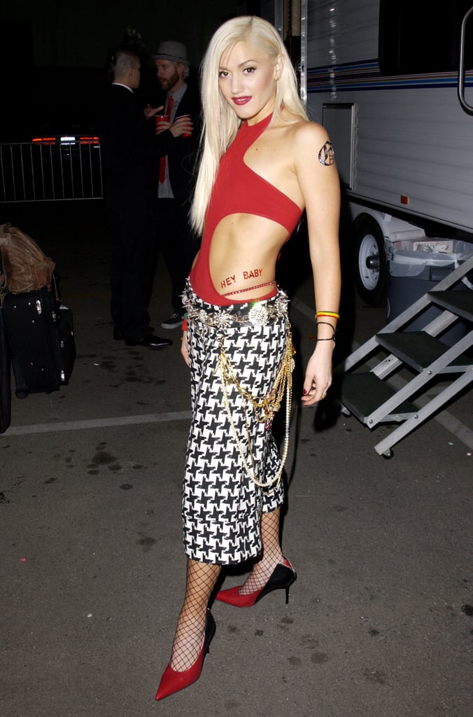 At the 2001 My VH-1 Music Awards wearing a red bodysuit and checkered pants.