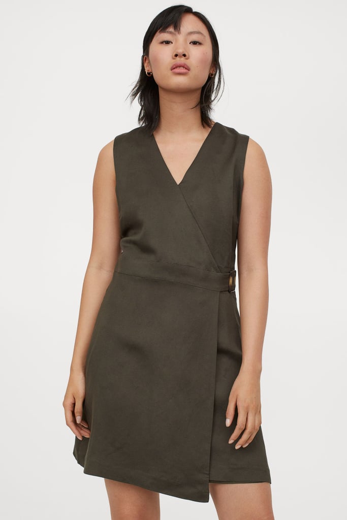 H&M Linen-blend Wrapover Dress