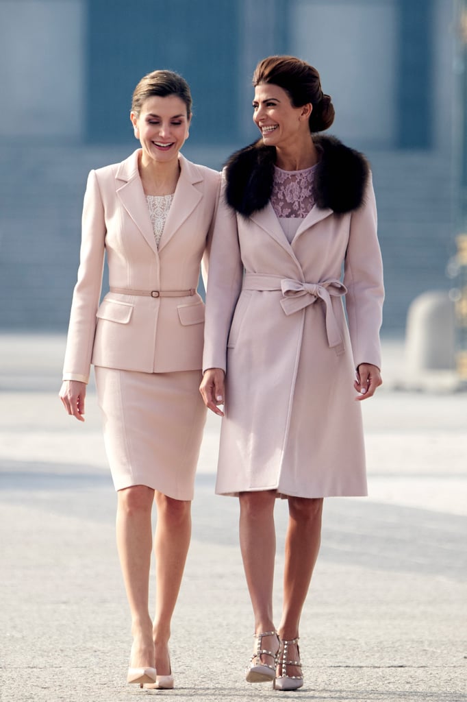 Queen Letizia Wearing Millennial Pink February 2017