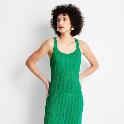 Future Collective with Jeneé Naylor Open Stitch Sweater Tank Top