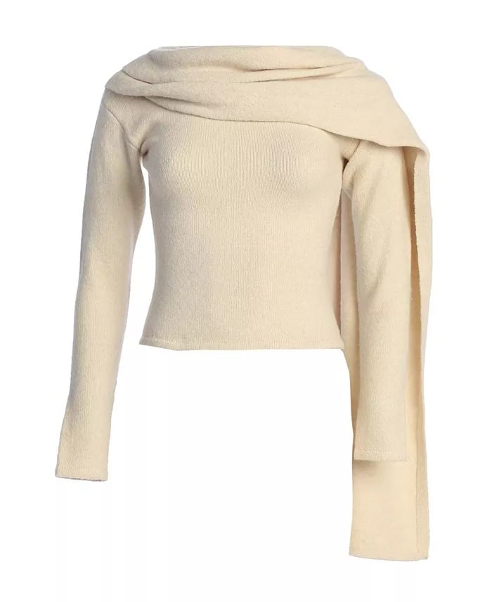 JLUXLABEL Ribbed Scarf Top