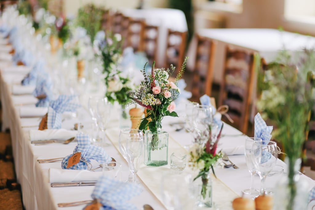 9. Take care with the seating plan
You're never going to want to hear the words "table plan" or "seating plan" again after your wedding. Forget finding the dress or writing your vows, this is the most stressful part of the whole thing. No matter what you do, the numbers just won't quite work — there's always a big group you have to split, a child who throws the numbers off, or a feud you have to deal with (but not draw attention to). You'll consider all kinds of silly ideas (at one point, my husband and I pulled names out of a hat and placed them randomly on the plan), but eventually you'll have to just make some compromises, try to group like-minded people together, and hope people will cope for a couple of hours.
10. Consider providing some creature comforts
Umbrellas at the exit, flip-flops by the dance floor, a few little extras in the restrooms (blister plasters, tampons, mints); if funds allow, pay attention to the little details that'll help your guests to have a great day even if things go awry.