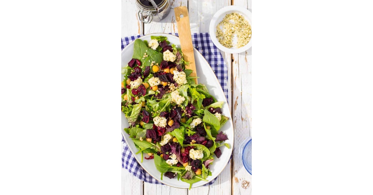 Roasted Beet, Chickpea, Goat Cheese, and Salad Whole Grain