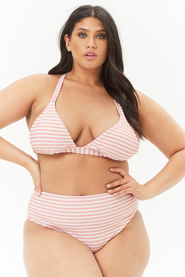 Forever 21 Plus Size Pinstriped Bikini