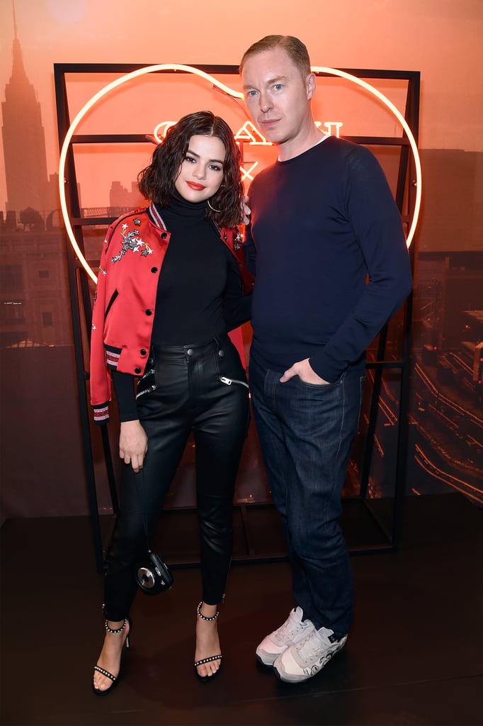 Selena Gomez Wearing Red Coach Varsity Jacket