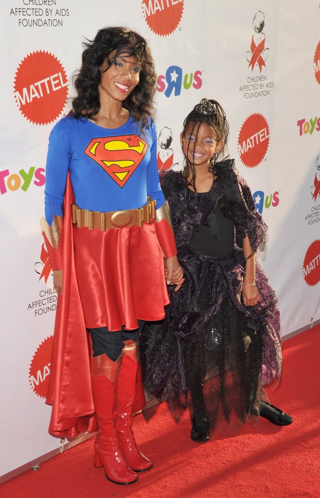 Jada Pinkett Smith and Willow Smith got dressed up together for a 2008 Halloween party to benefit AIDS research in LA.