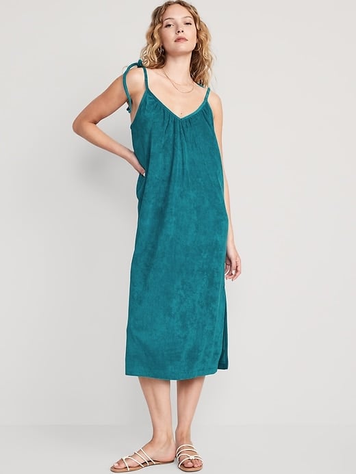 A Tie-Shoulder Midi Dress