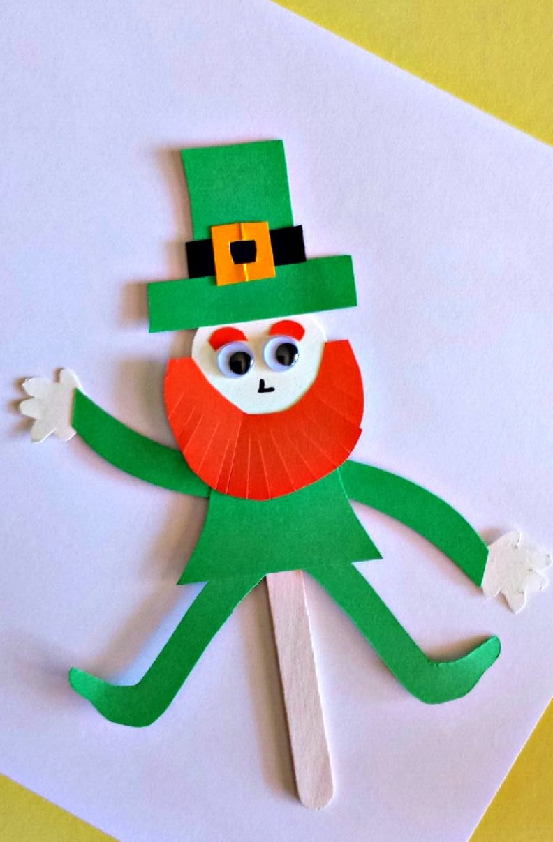 Popsicle Stick Leprechaun Puppet