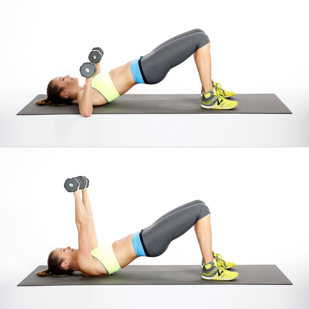 Circuit 1, Exercise 3 Bridge With Chest Press Circuit Workout With Weights POPSUGAR Fitness
