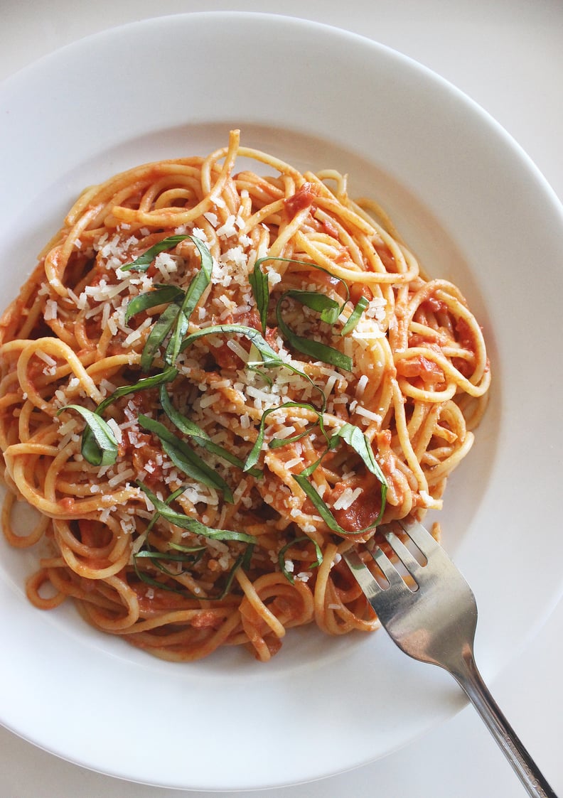 Spaghetti With Greek Yogurt Tomato Sauce