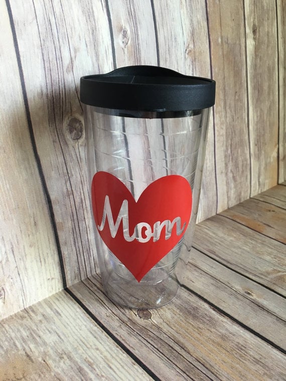 Mom Heart Coffee Tumbler