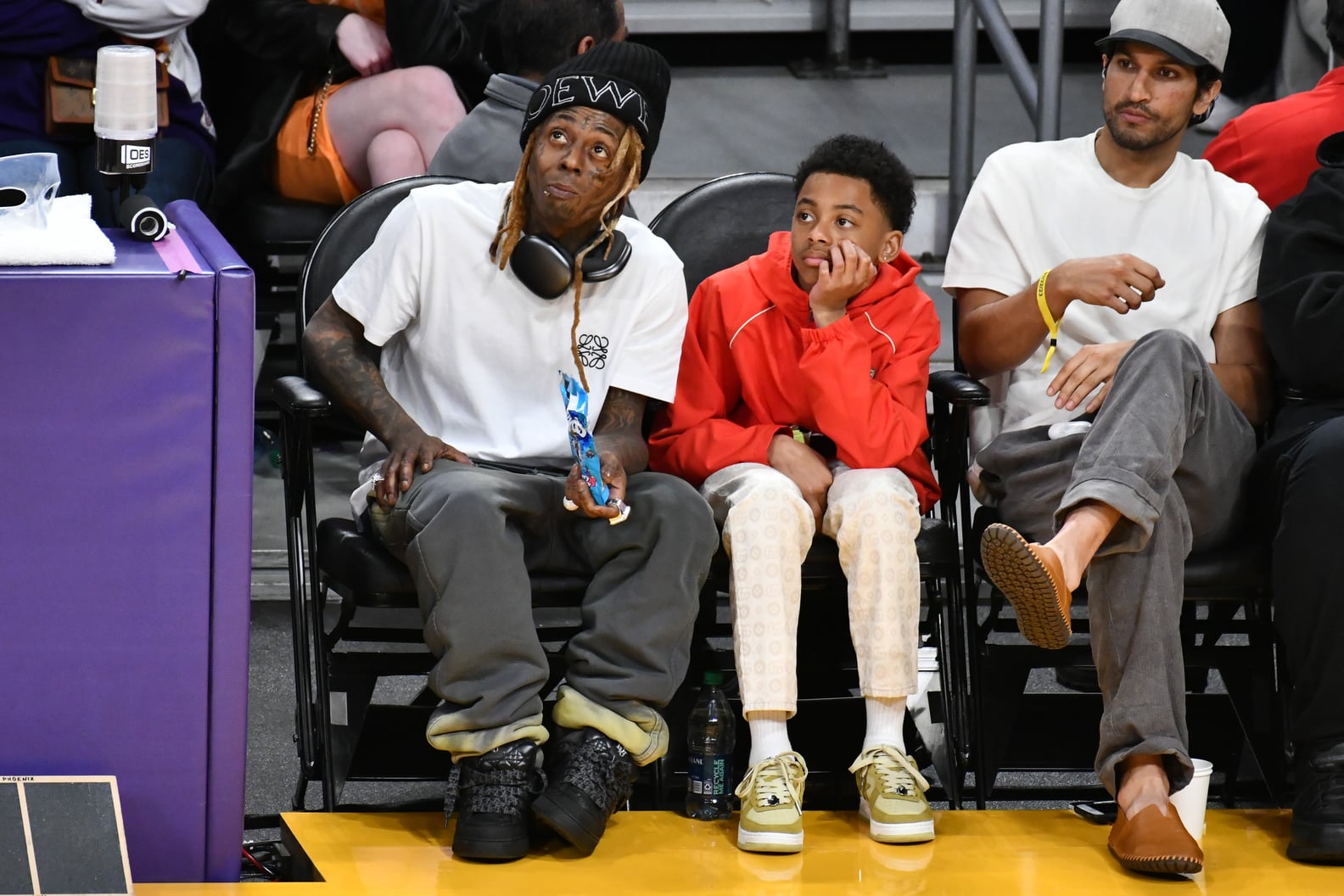 Lil Wayne and Son Kameron Carter Attend Lakers Game | PS Celebrity