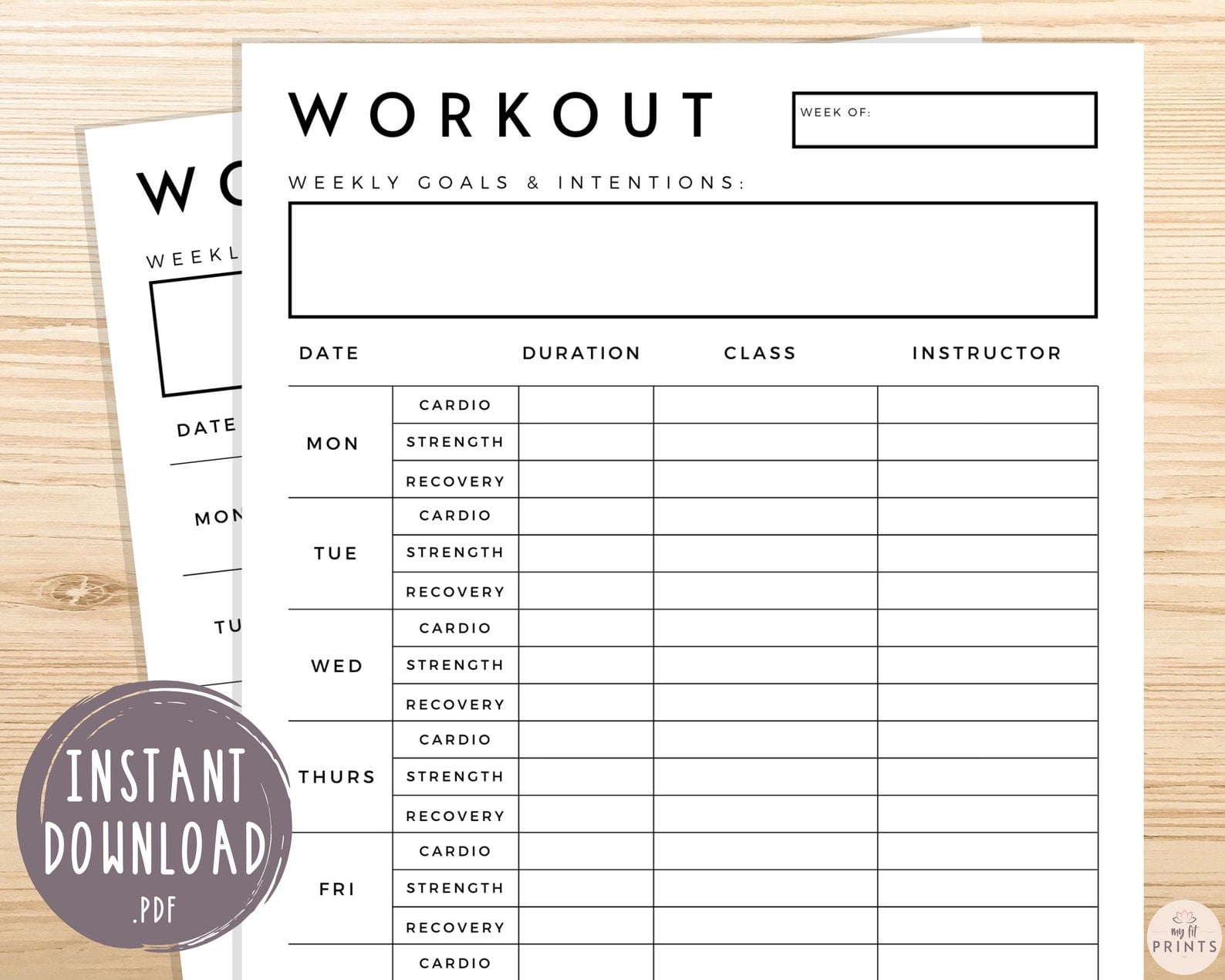 Monthly Workout Schedule, Workout Tracker, Goal Tracker, Printable Workout  Journal, Instant Download, Exercise Tracker