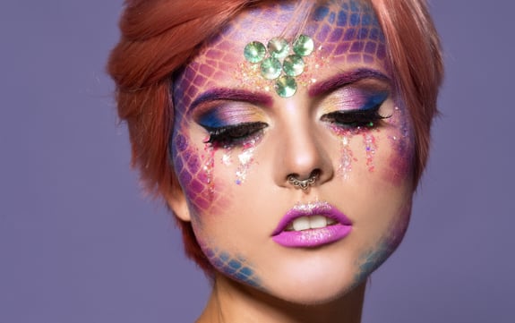 Beautiful Creative Fashion Makeup. Dryad. Mermaid. Halloween.; Shutterstock ID 1209519646; Job: -