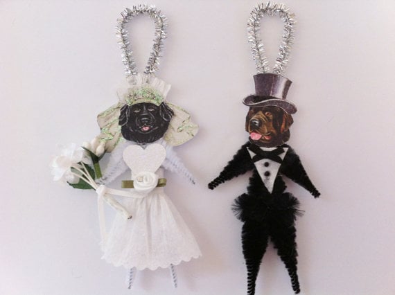 vintage-inspired doggy ornaments
