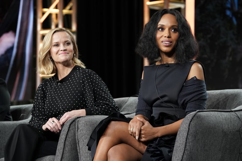 PASADENA, CALIFORNIA - JANUARY 17: (L-R) Reese Witherspoon and Kerry Washington speak onstage during the Hulu Panel at Winter TCA 2020 at The Langham Huntington, Pasadena on January 17, 2020 in Pasadena, California. (Photo by Erik Voake/Getty Images for H