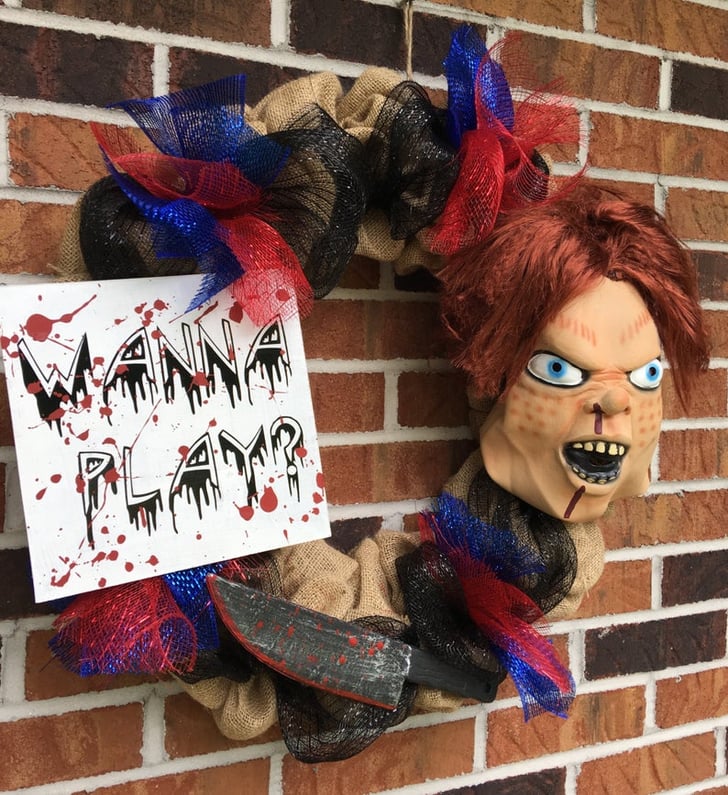 Chucky Wanna Play Halloween Wreath Best Halloween Wreaths POPSUGAR