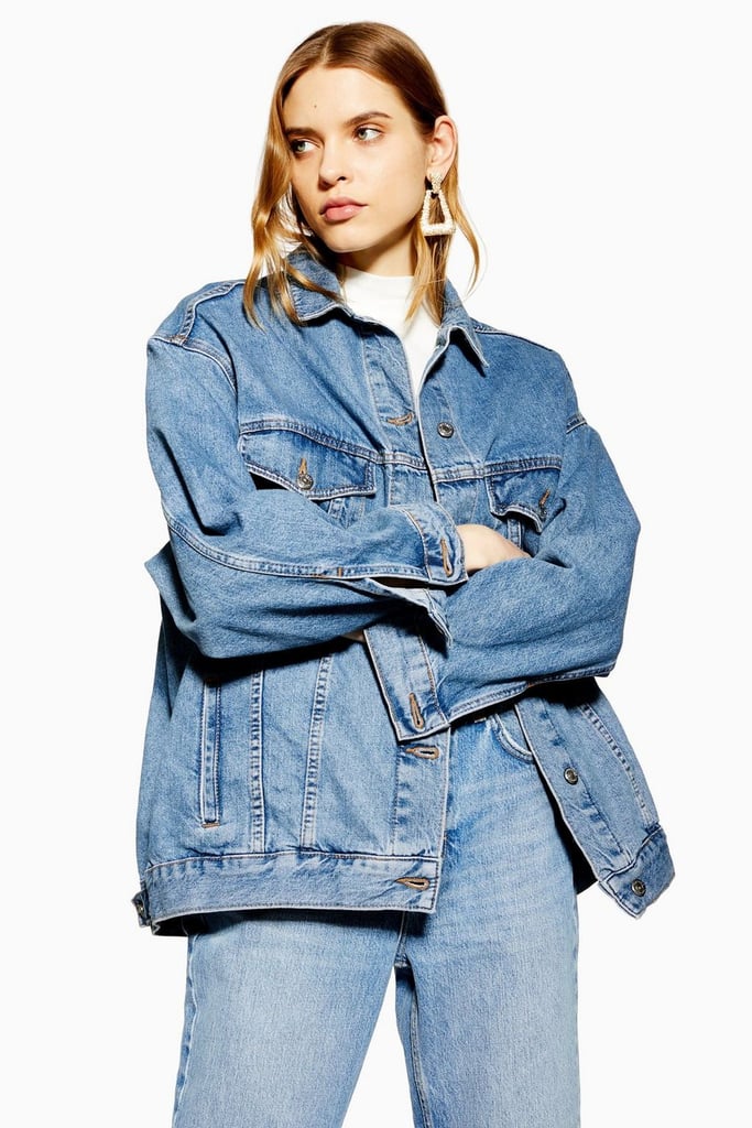 Topshop Dad Oversized Denim Jacket | Ashley Graham Jean Jacket Outfit ...