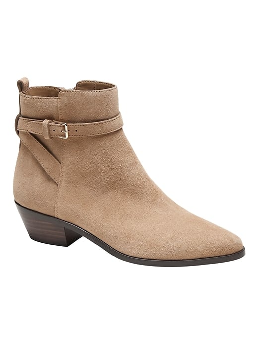 Banana Republic Suede Buckle Ankle Boot